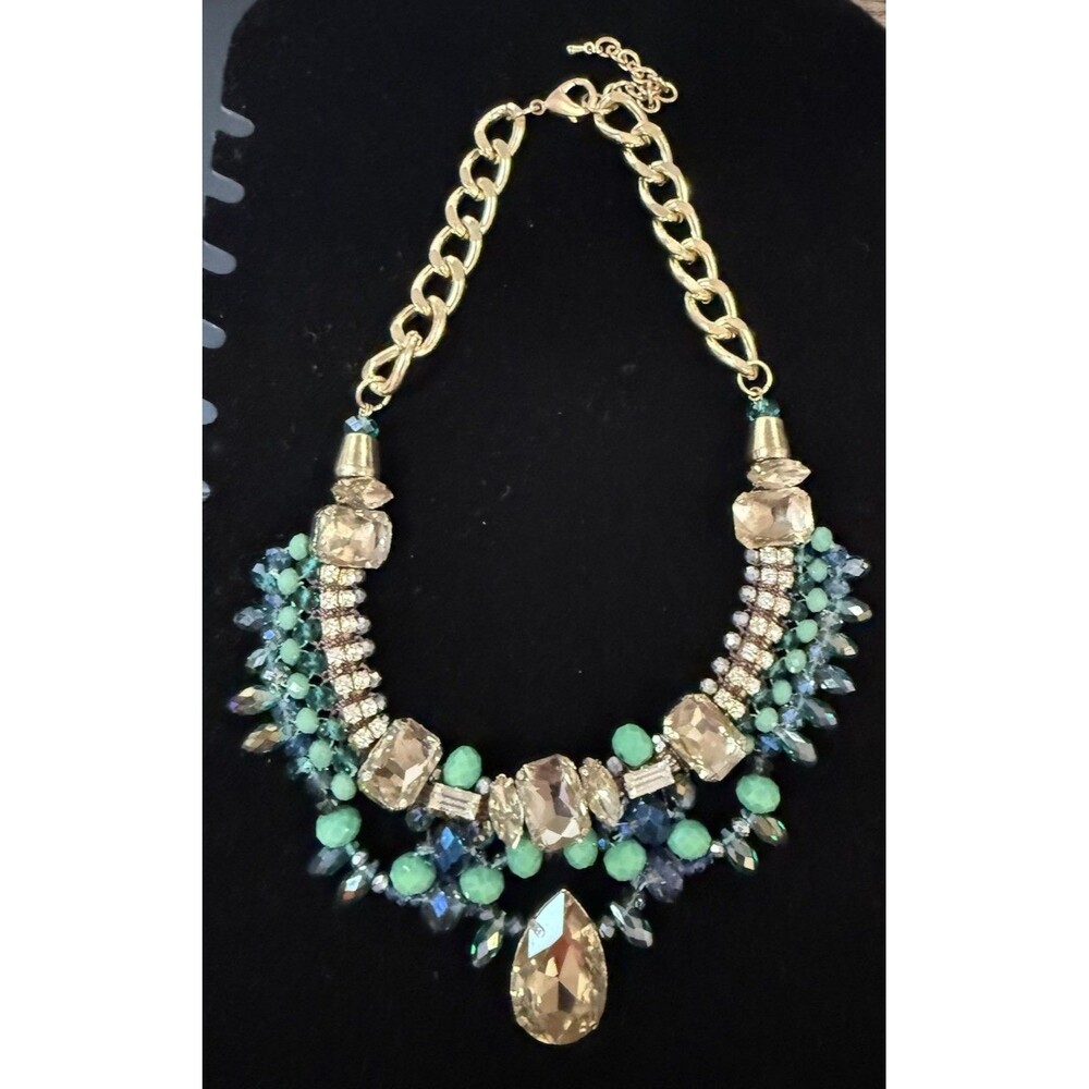 Large Costume Jewelry Necklace , Colorful Stones